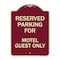 Signmission Parking Reserved for Motel Guest Heavy-Gauge Aluminum Architectural Sign, 24" x 18", BU-1824-23382 A-DES-BU-1824-23382 - alternate 1